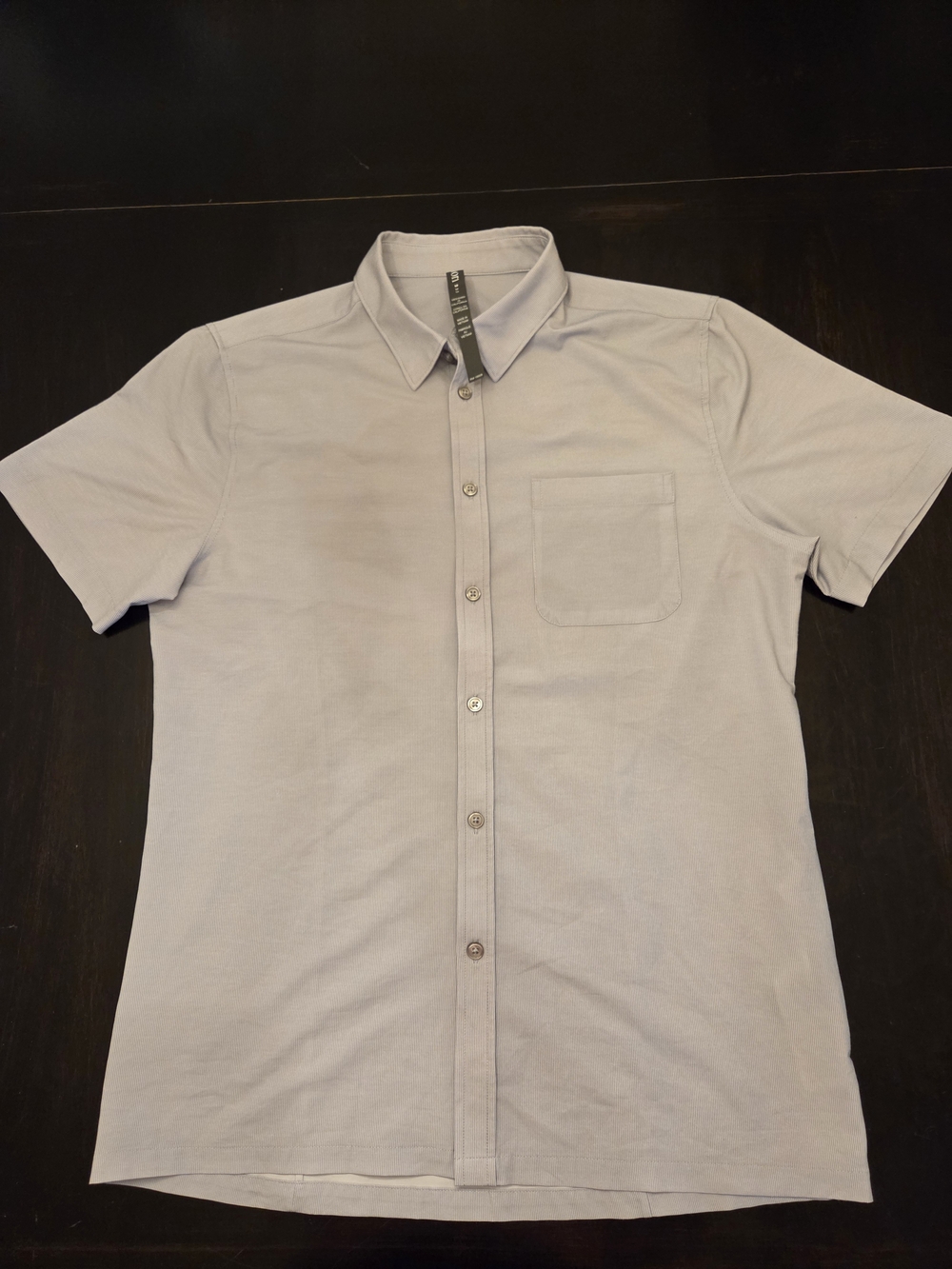 Vuori Men's Short-Sleeve Button-Down Shirt - Medium, Light Blue Stripe